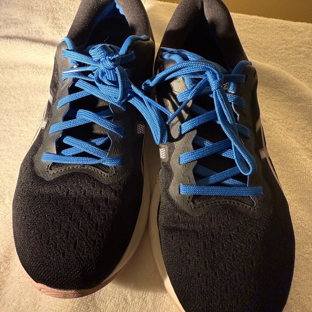 Asics Women's Running Shoes Black and Blue Ortholite Athletic Sneakers Size 8